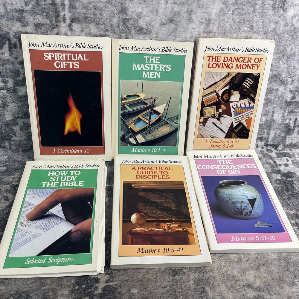 John MacArthur Bible Studies Lot 6 Vtg Paperback Christian Religion Study Guides